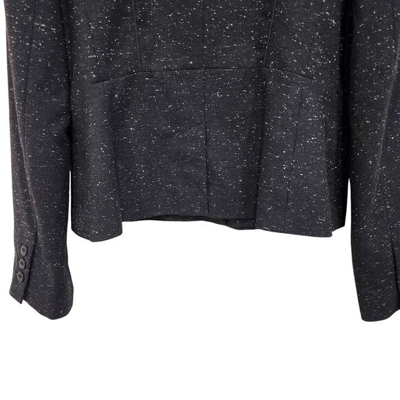 Halogen Two Button Blazer Single Breasted Wool Silk Blend Speckled Black Size 8 - Picture 3 of 9